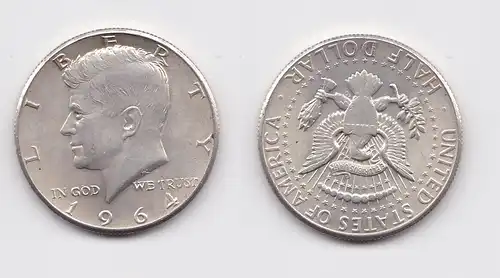 1/2 Dollar Silber Münze USA 1964 vz (159216)