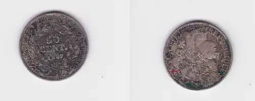 50 Centimes Silber Münze Frankreich 1887 f.ss (154814)