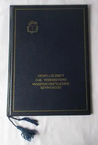 DDR Urkunde URANIA Gesellschaft für wissenschaftliche Kenntnisse 1960 (164699)