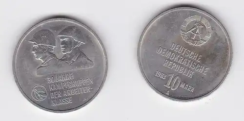 DDR Gedenk Münze 10 Mark 30 Jahre Kampfgruppen der Arbeiterklasse 1983 (128357)