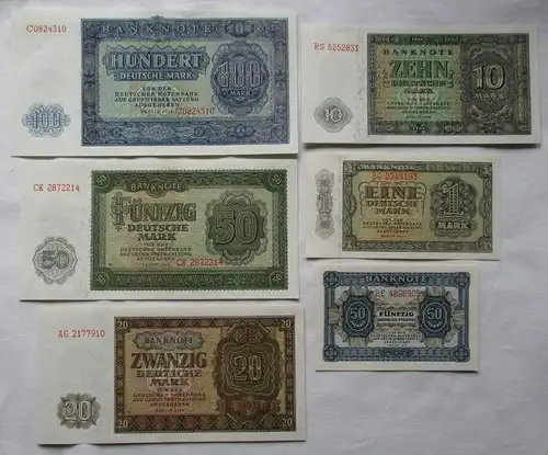 6 x Banknoten 50 Pfennig bis 100 Mark DDR Deutsche Notenbank 1948 (161464)