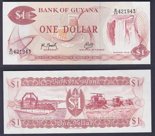 1 Dollar Banknote Guyana bankfrisch UNC (162782)