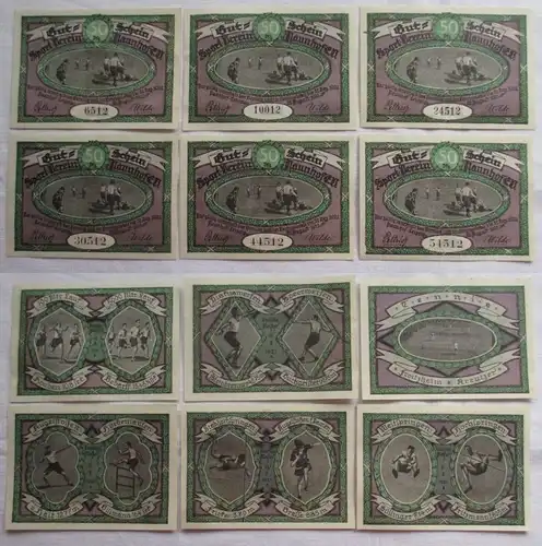 6 Banknoten Notgeld Naunhof Sportverein e.V. 25.8.1921 (162639)