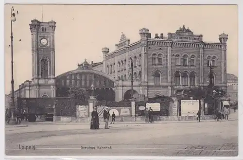 901318 Ak Leipzig - Partie am Dresdner Bahnhof um 1910