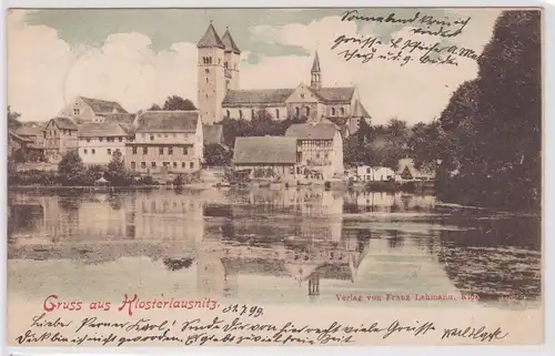 98126 Ak Gruss aus Klosterlausnitz -Klosterkirche 1899