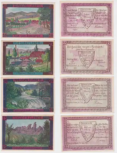 4 Banknoten Notgeld Gemeinde Weddersleben 1921 (162469)