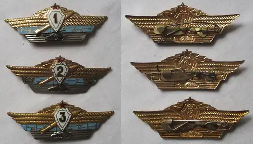 3x Klassifizierungsabzeichen für Panzerfahrer UdSSR Armee Stufe 1- 3 /137464