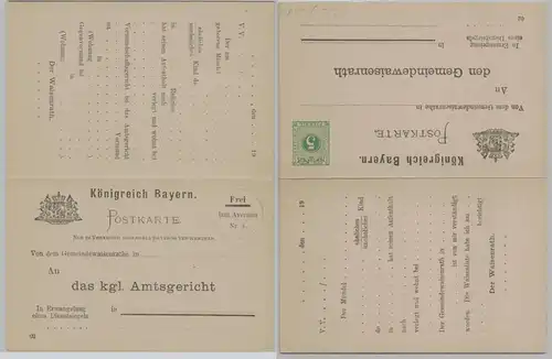 92063 GS Postkarte mit Antwort DPB2 Bayern 5/0 Pfennig um 1902