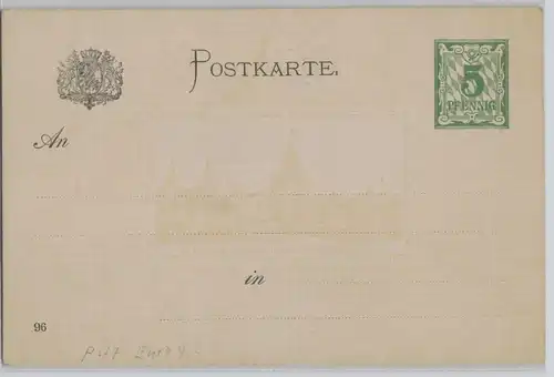 02812 Ganzsachen Ak P47 Bayerische Jubiläums-Landes-Ausstellung Nürnberg 1896