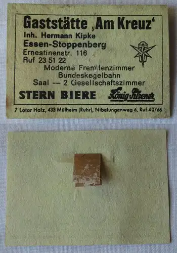 Streichholzetikett Gaststätte "Am Kreuz" Essen-Stoppenberg Stern Biere (145028)