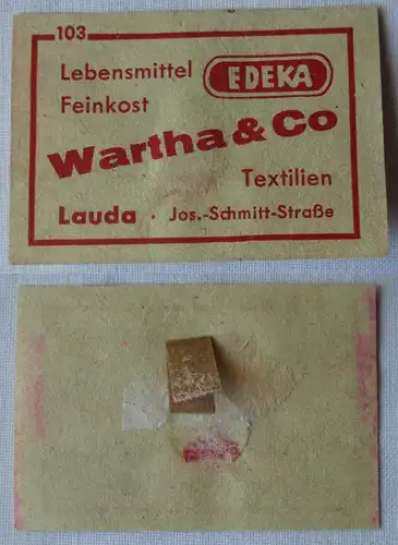 Streichholzetikett Edeka Wartha & Co Lauda Textilien Lebensmittel (146917)
