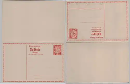 99499 GS Postkarte mit Antwort P96 Bayern 10/10 Pfennig um 1914
