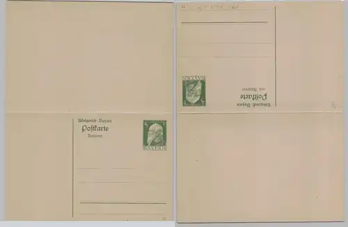 06969 GS Postkarte mit Antwort P89/01 Bayern 5 Pfennig um 1911