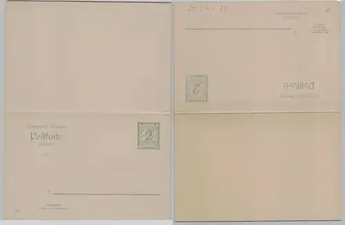 57867 GS Postkarte mit Antwort P68/04 Bayern 2 Pfennig um 1906