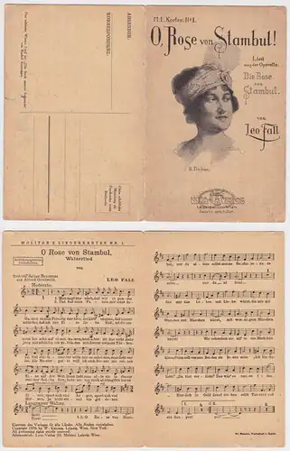 99361 Doppel Klapp Lied Ak "O, Rose von Stambul!" um 1910