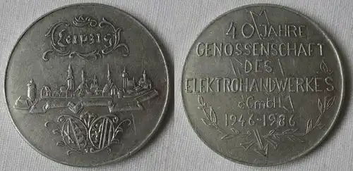 DDR Medaille 40 Jahre Genossenschaft des Elektrohandwerkes Leipzig 1986 (148902)
