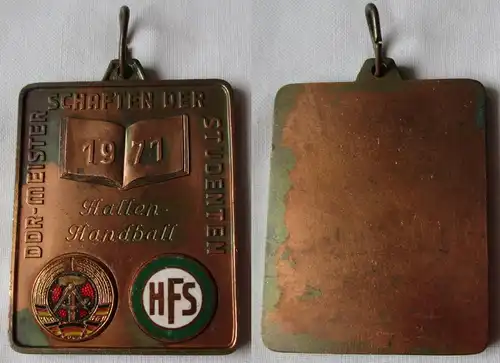 Plakette DDR Meisterschaften der Studenten im Hallenhandball 1971 Bronze(139798)