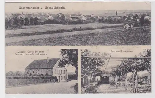 86280 Mehrbild Ak Groß-Stöbnitz S.-A. Gasthof usw. 1919