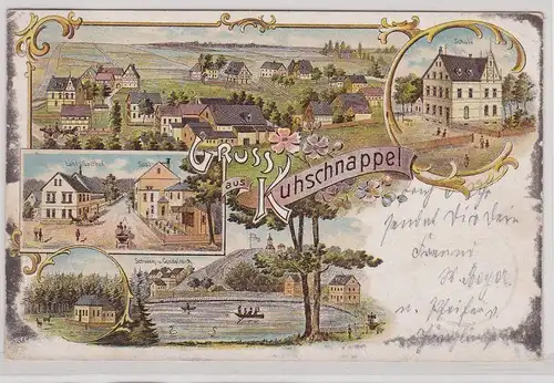 904267 Ak Lithographie Gruß aus Kuhschnappel Gasthof, Schule usw. 1902