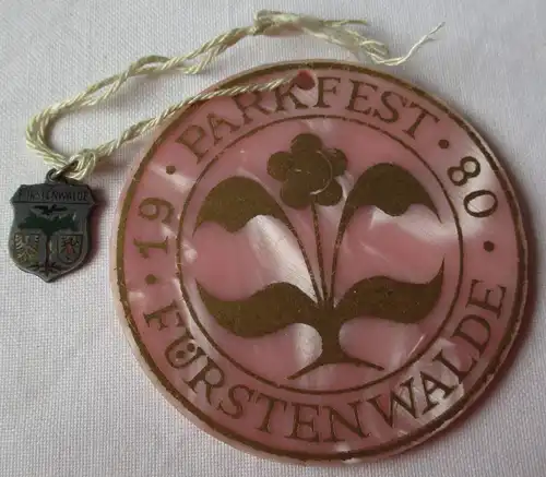 DDR Medaille Parkfest Fürstenwalde 1980 + Silber Anhänger Fürstenwalde (123473)