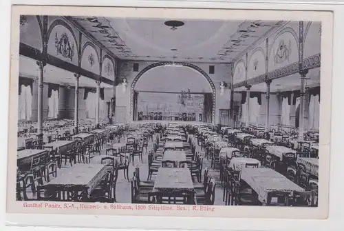 64914 Ak Gasthof Ponitz Sachsen-Altenburg Innenansicht 1917