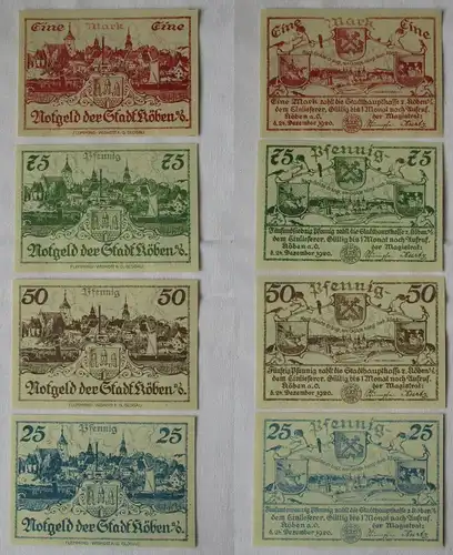 4 Banknoten Notgeld Stadt Köben an der Oder 1920 (107049)