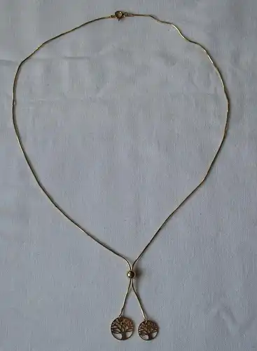 elegante 925er Sterling Silber Halskette vergoldet mit Baum Anhänger (125285)