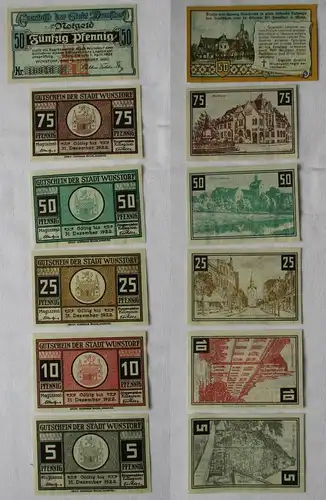 6 Banknoten Notgeld Stadt Wunstorf 1920 kassenfrisch (119767)