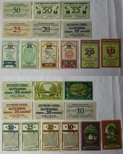 12 Banknote Notgeld Amtsbezirk Koberg 1921 (119840)