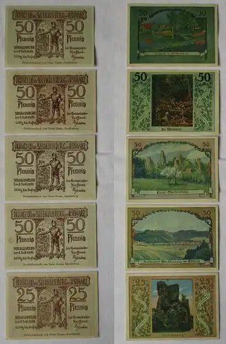 5 Banknoten Notgeld Gemeinde Stecklenberg 1.7.1921 (117332)