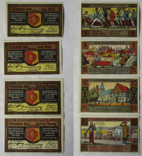 4 Banknoten Notgeld Stadt Barntrup 20.11.1921 (117156)