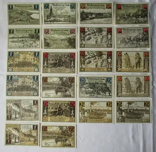 22 Banknoten Notgeld Fürstenberg in Meckl. 1921 (114818)