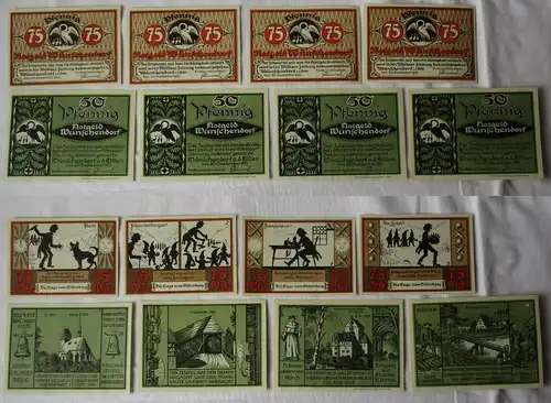8 Banknoten Notgeld Gemeinde Wünschendorf a.d.Elster 1921 (121790)