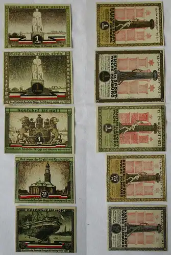 5 Banknoten Notgeld Kultur- und Sportwoche Hamburg 1921 (124460)
