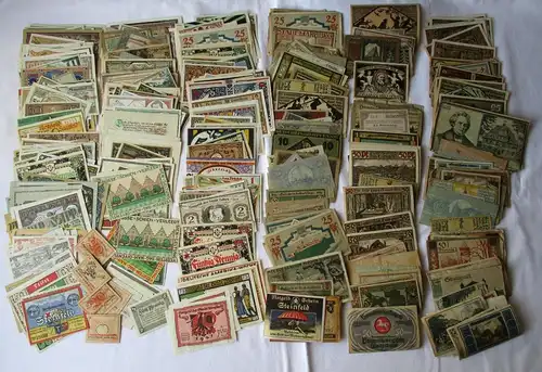 Sammlung mit 500 Banknoten Städte Notgeld Deutschland um 1921 (129584)