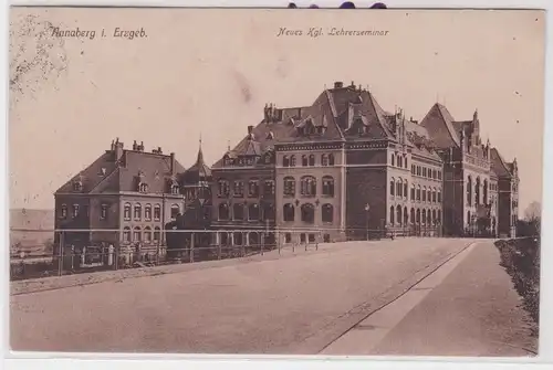 85168 AK Annaberg im Erzgebirge neues kgl. Lehrerseminar 1920