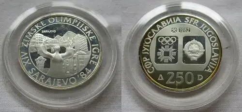 250 Dinar Silber Münze Jugoslawien Olympiade Sarajewo 1984 (153850)