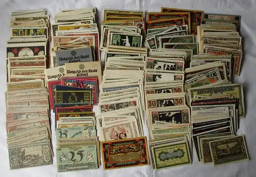 Sammlung mit 1000 Banknoten Städte Notgeld Deutschland um 1921 (118773)