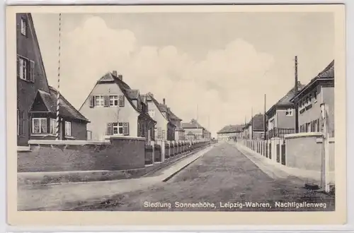 901311 Ak Leipzig Wahren Siedlung Sonnenhöhe Nachtigallenweg um 1930