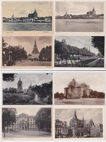 12902/8 Ak Rostock Ortsansichten um 1930