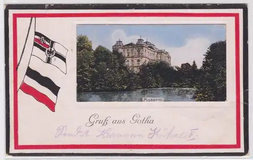 902037 Patriotika Feldpost Ak Gruß aus Gotha Museum 1915