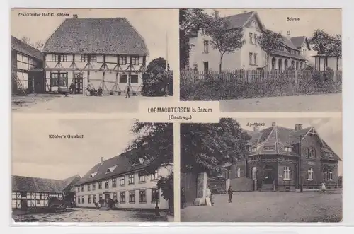 901324 Ak Lobmachtersen bei Barum Apotheke, Gasthof, Schule 1921