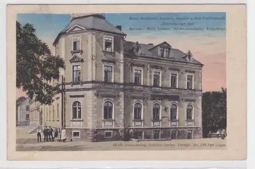 37524 Ak Niederwürschnitz im Erzgebirge Hotel "Sächsischer Hof" um 1910