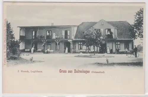 21986 Ak Gruß aus Ostseebad Boltenhagen J. Staack Logirhaus um 1900