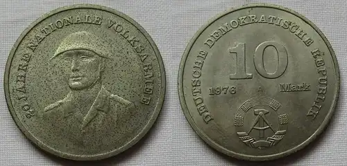 DDR Gedenk Münze 10 Mark 20 Jahre Nationale Volksarmee NVA 1976 (106655)