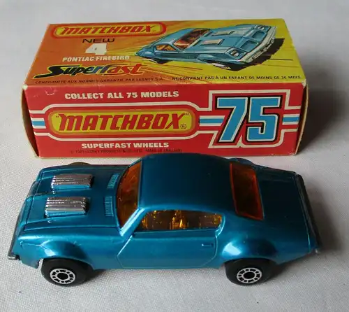 Matchbox Superfast Pontiac Firebird Nr. 4 Lesney Products 1975 OVP (117818)