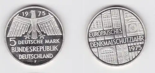 5 Mark Silbermünze Deutschland Europäisches Denkmalschutzjahr 1975 F PP (146143)