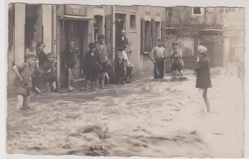 38733 Foto Ak Meuselwitz Hochwasser am 27.Mai 1921