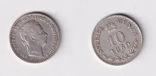 10 Kreuzer Silber Münze Österreich 1860 V für Venedig ss+ (140944)