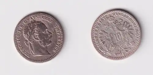 10 Kreuzer Silber Münze Österreich 1872 ss (147184)